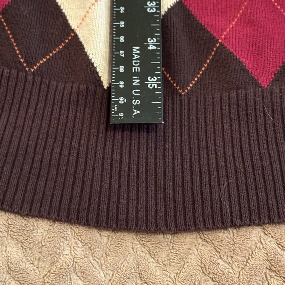Alfred Dunner Womens XL Sweater Dress Cottagecore Preppy Boho Argyle Stripes - Picture 8 of 10
